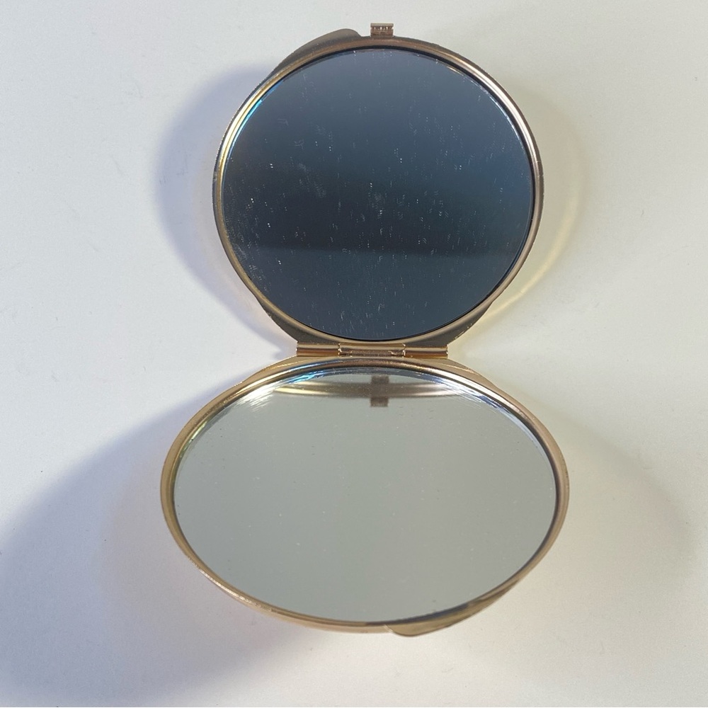 Vintage Rhinestone Bell & Bow Compact Mirror - Picture 3 of 4
